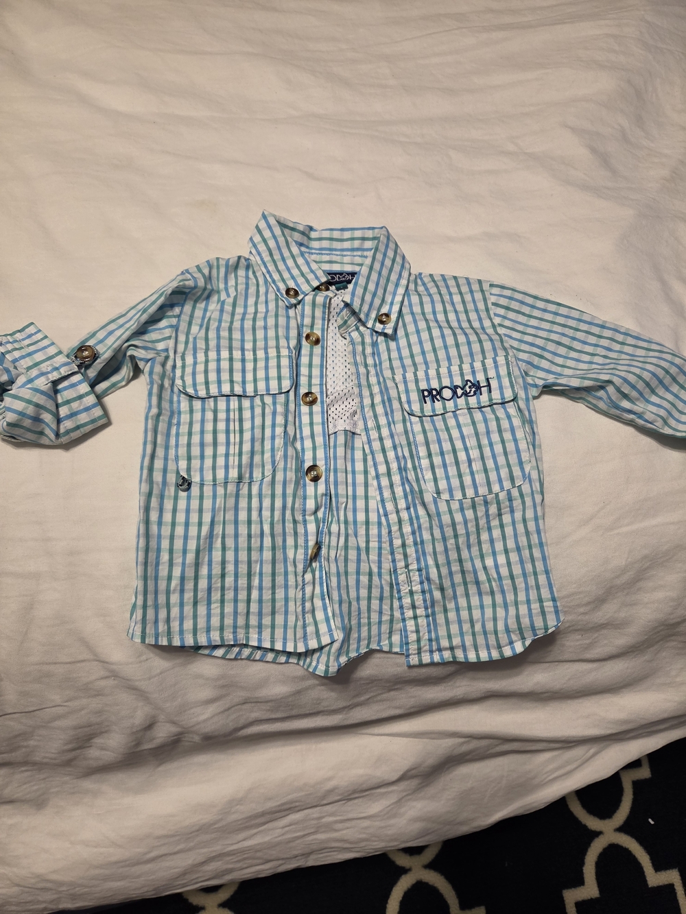 Prodoh Blue & White Gingham Button-Up Shirt for Kids